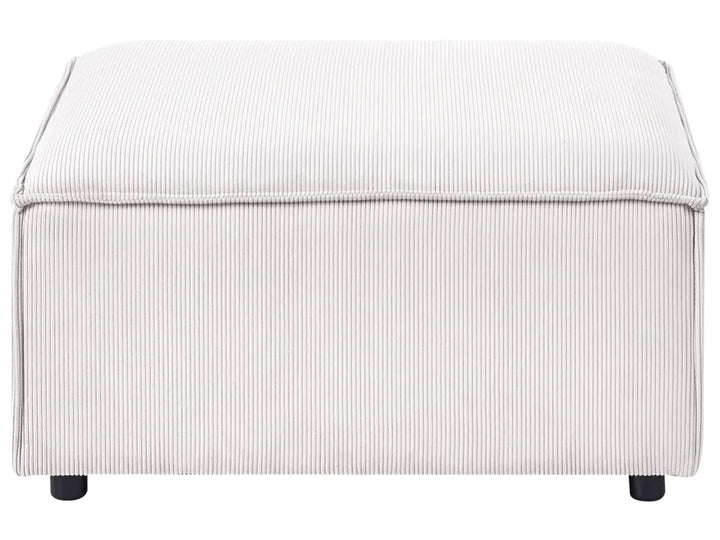 Modular Corner Sofa 3 Seater Corduroy Off-White with Ottoman Left Hand Oakham