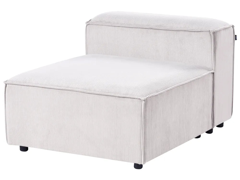 Modular Corner Sofa 3 Seater Corduroy Off-White with Ottoman Left Hand Oakham