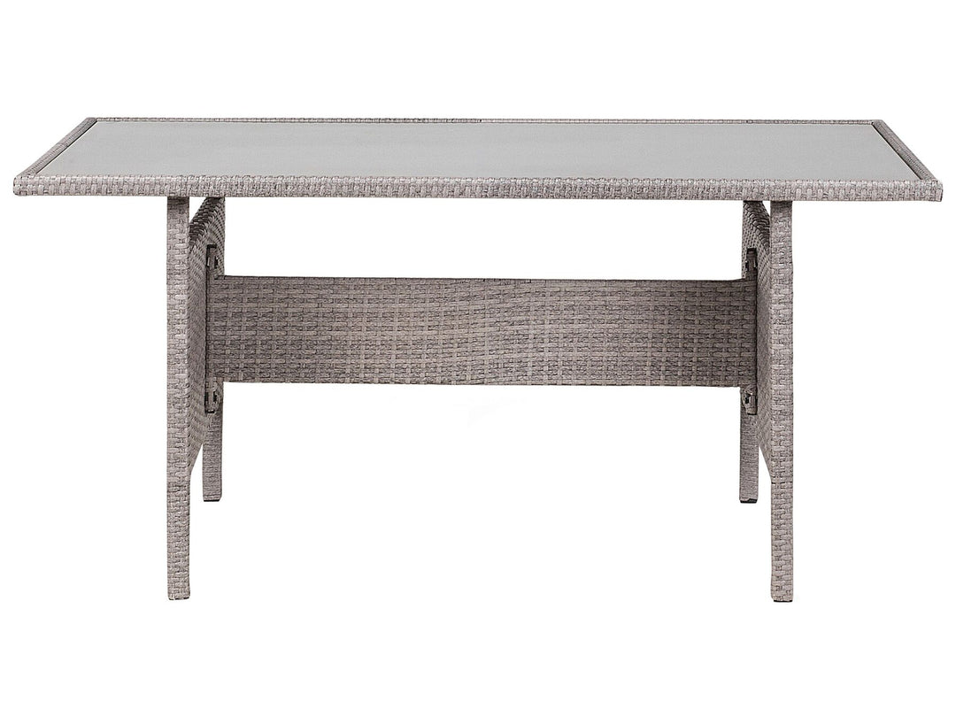 Viterbo Garden Dining Table  145 cm 80 cm Glass Light Grey