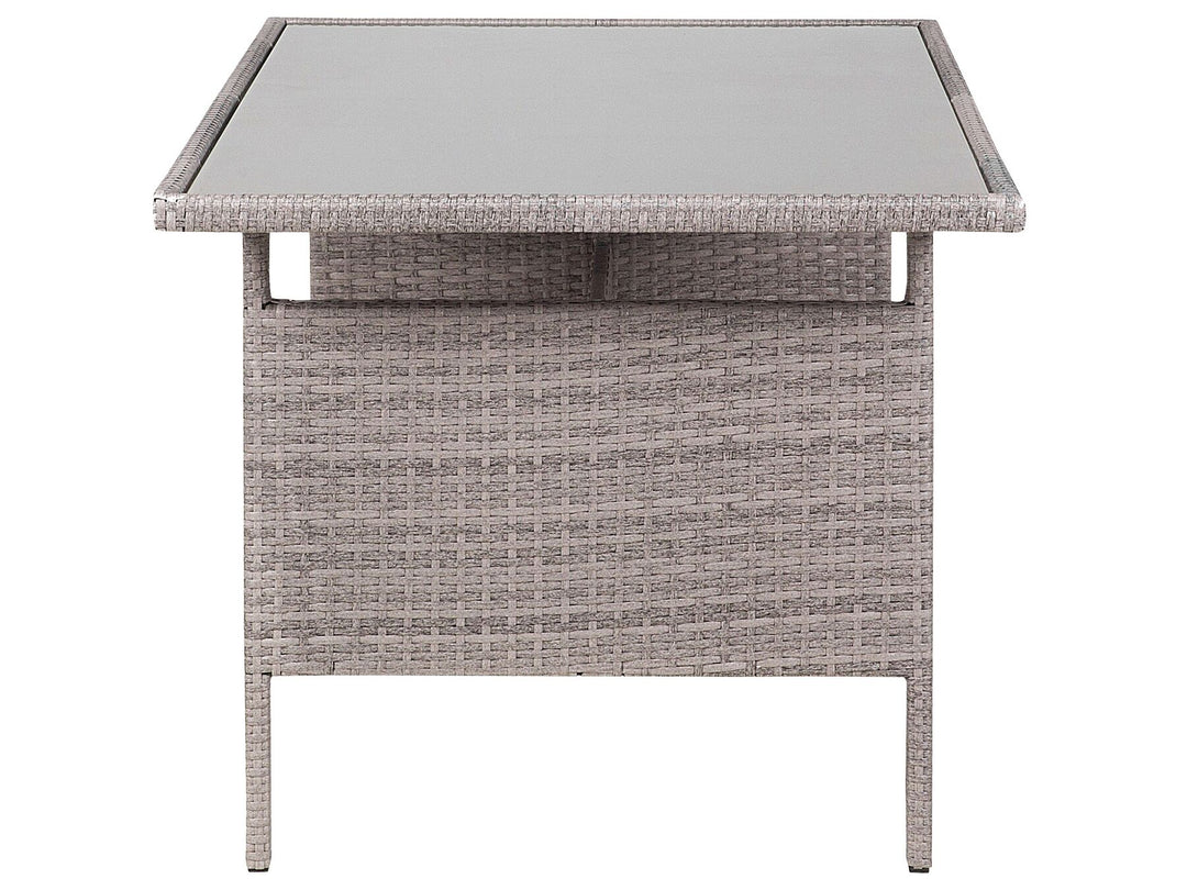 Viterbo Garden Dining Table  145 cm 80 cm Glass Light Grey