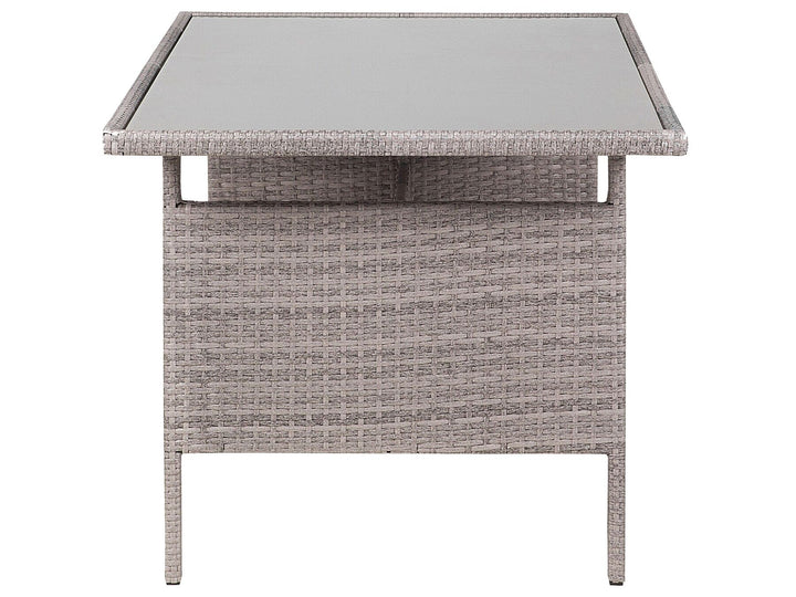 Viterbo Garden Dining Table  145 cm 80 cm Glass Light Grey
