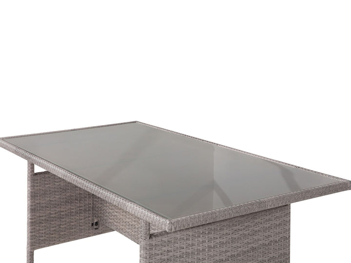 Viterbo Garden Dining Table  145 cm 80 cm Glass Light Grey