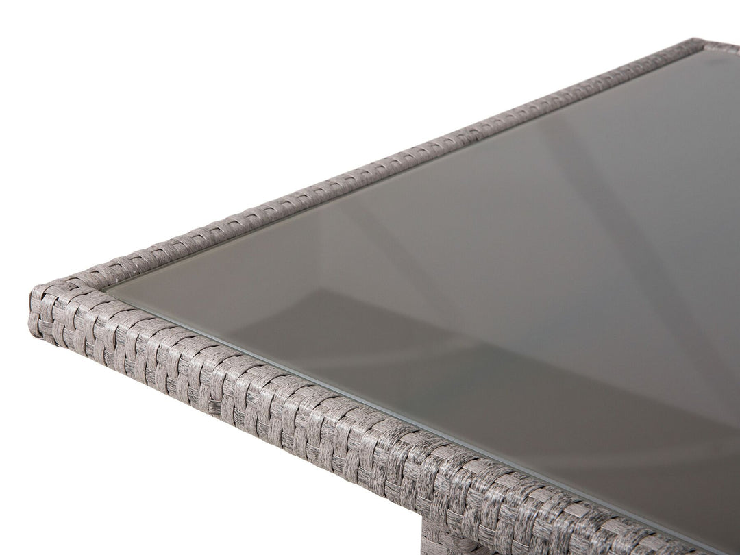 Viterbo Garden Dining Table  145 cm 80 cm Glass Light Grey