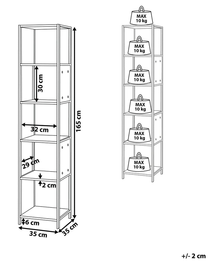 5 Tier Shelving Unit 165 cm White Annyah