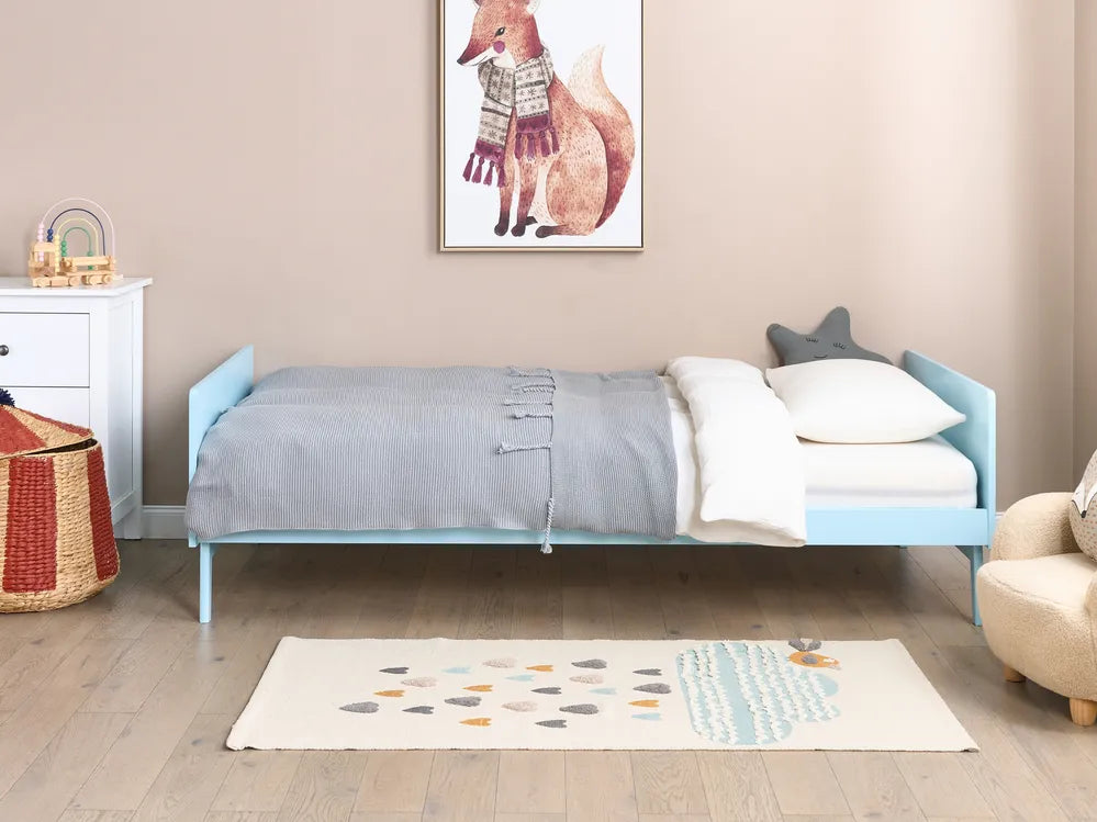 Bed Pine Wood 90 x 200 cm (EU Single) Light Blue Juliann