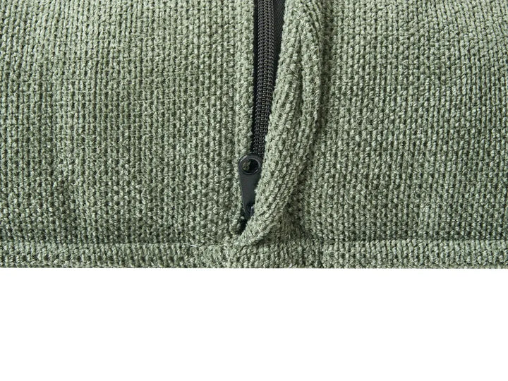 Corner Sofa 3 Seater Chenille Dark Green Left Hand Rafael