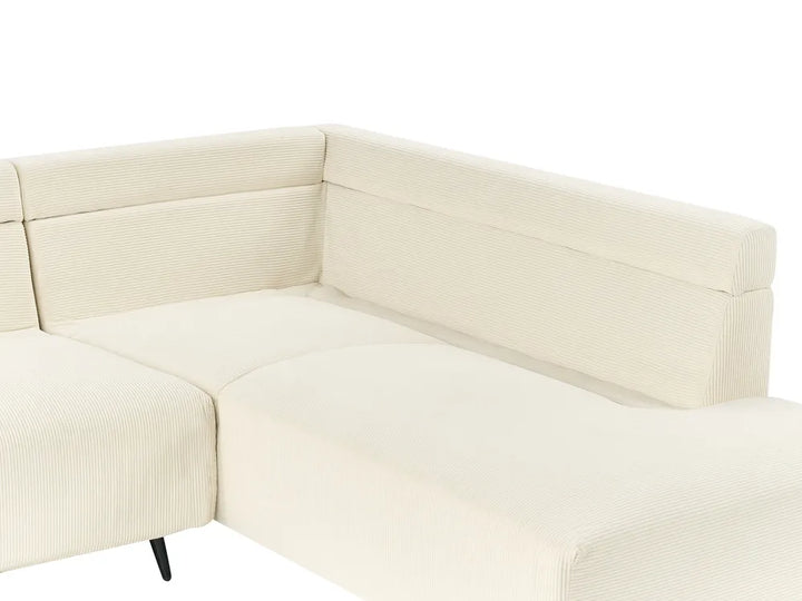 Corner Sofa 4 Seater Corduroy Light Beige Left Hand Flexa