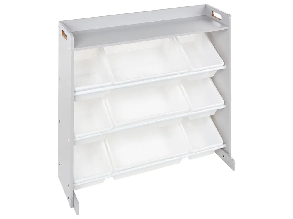 Shelf with 9 Storage Boxes 78 cm Grey Laci