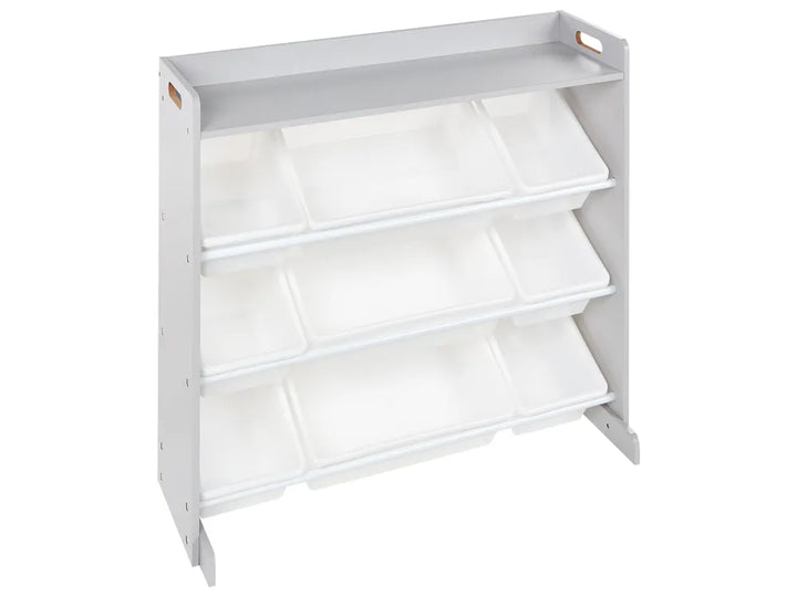 Shelf with 9 Storage Boxes 78 cm Grey Laci