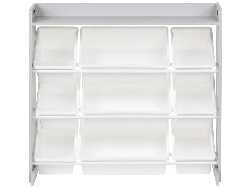 Shelf with 9 Storage Boxes 78 cm Grey Laci