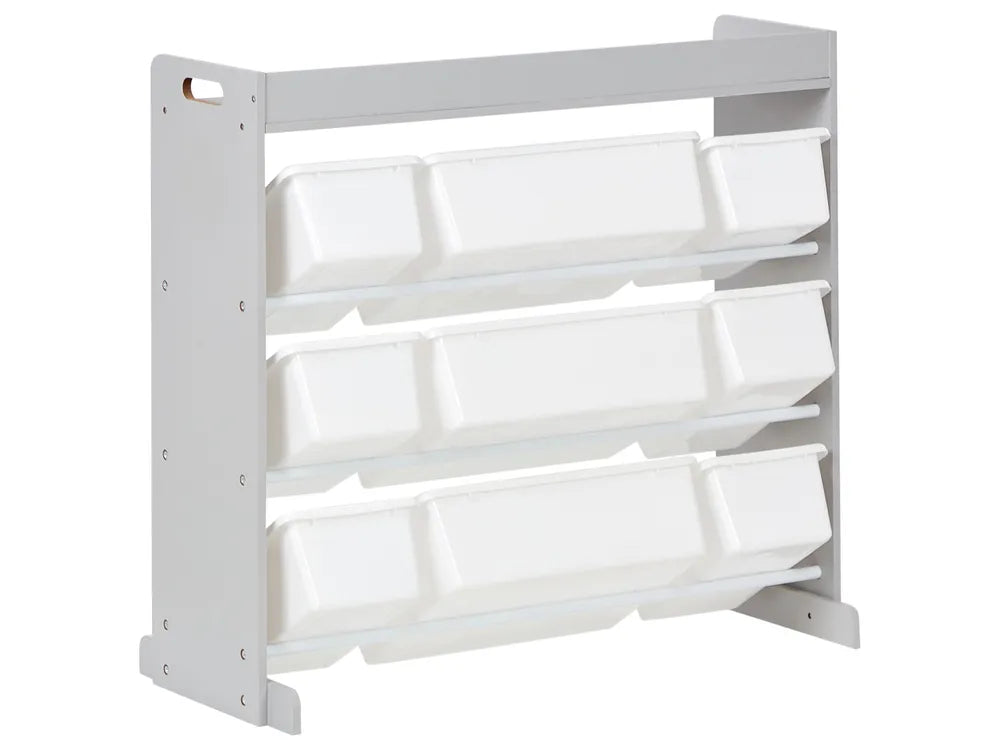 Shelf with 9 Storage Boxes 78 cm Grey Laci
