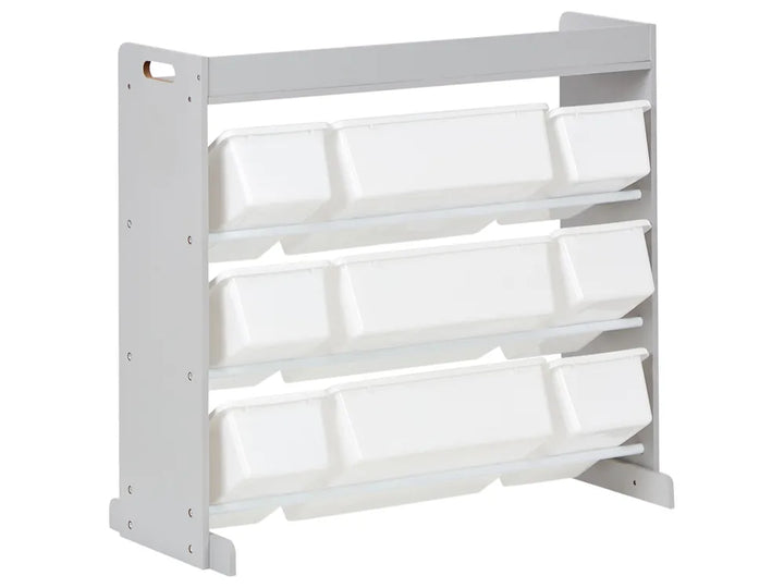 Shelf with 9 Storage Boxes 78 cm Grey Laci