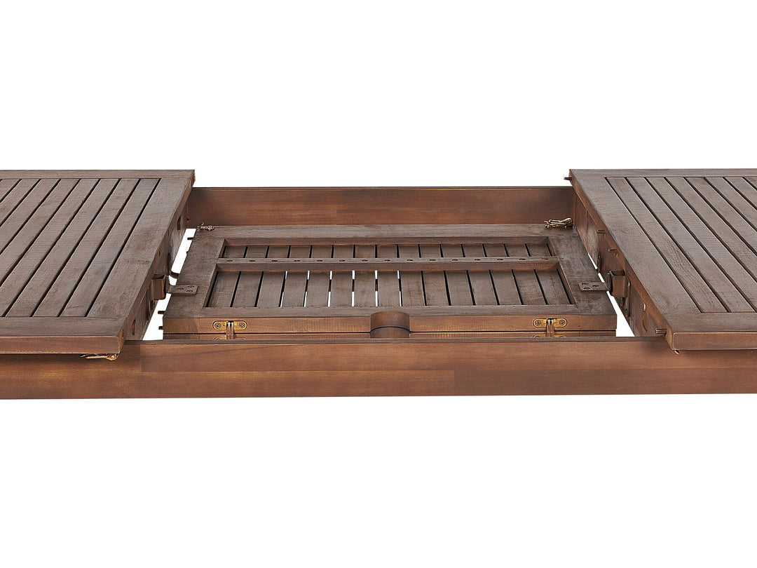 Cesana Extending Garden Dining Table 180/240 cm 100 cm Acacia Wood Dark Brown