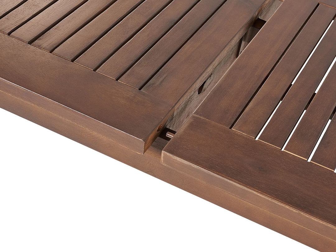 Cesana Extending Garden Dining Table 180/240 cm 100 cm Acacia Wood Dark Brown