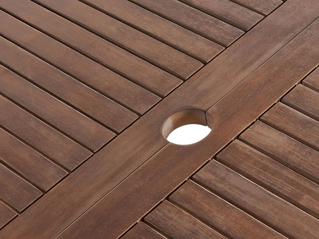 Cesana Extending Garden Dining Table 180/240 cm 100 cm Acacia Wood Dark Brown