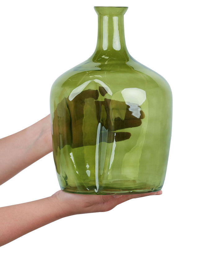 Kerala Flower Vase Glass 30 cm Olive Green