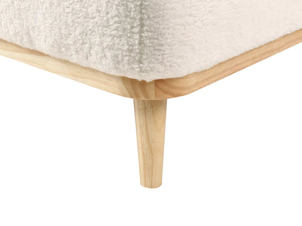 Corner Sofa 3 Seater Boucle White Left Hand Arvo