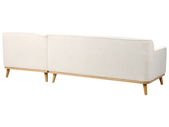 Corner Sofa 3 Seater Boucle White Left Hand Arvo