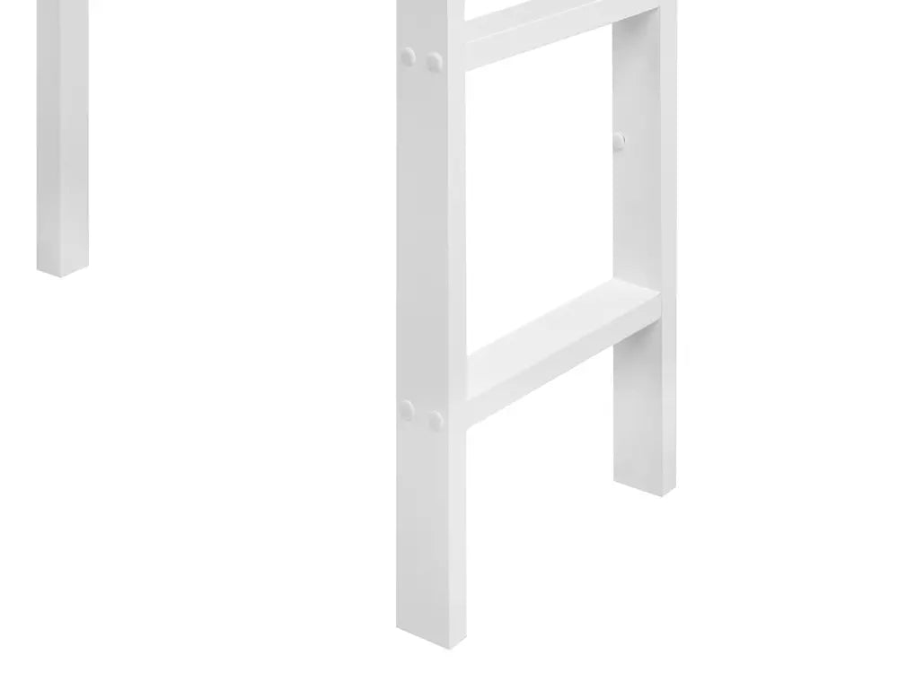 High Sleeper Bed with Desk Pine Wood 90 x 200 cm (EU Single) White Ogden