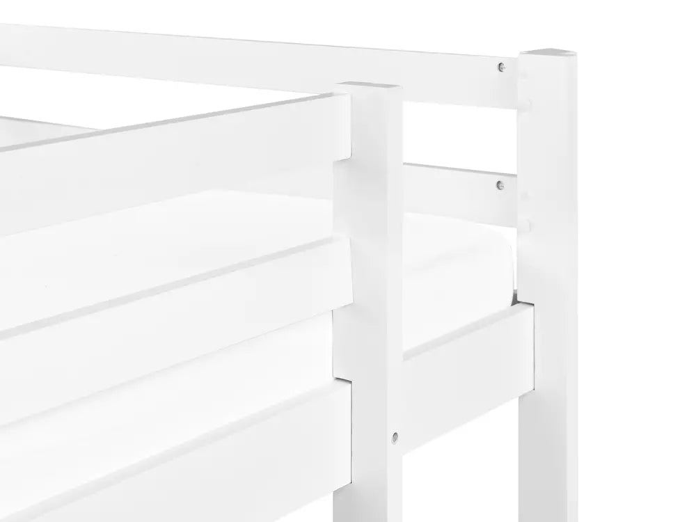 High Sleeper Bed with Desk Pine Wood 90 x 200 cm (EU Single) White Ogden