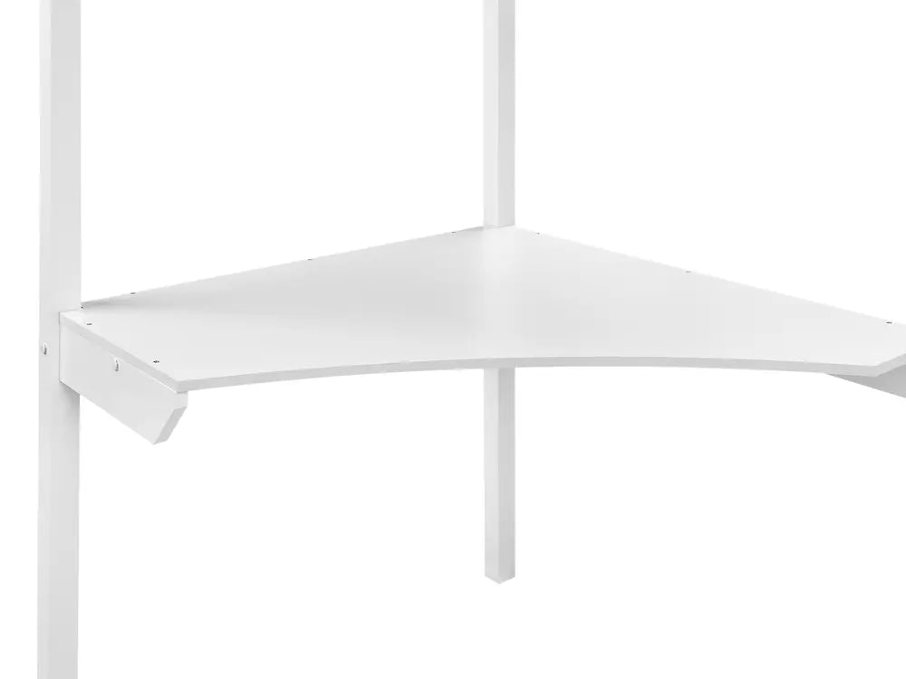 High Sleeper Bed with Desk Pine Wood 90 x 200 cm (EU Single) White Ogden