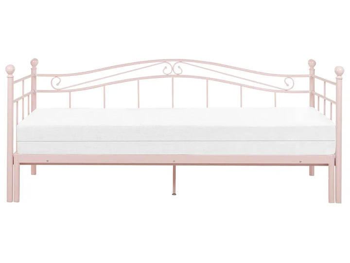 Trundle Bed Metal 90 x 200 cm (EU Single) Pastel Pink Calvillo