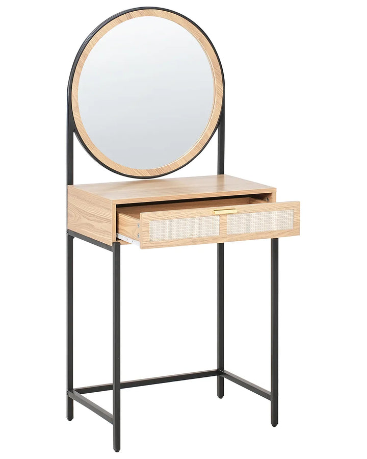 Dressing Table with Mirror Light Brown Yeva