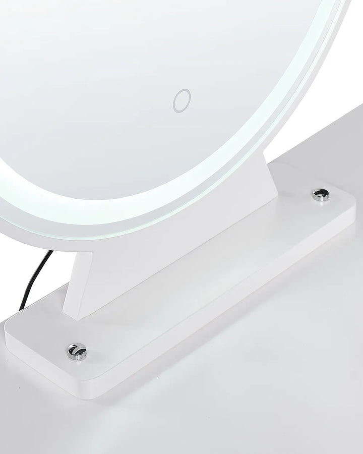 Dressing Table with Mirror and Stool LED White Leventhal
