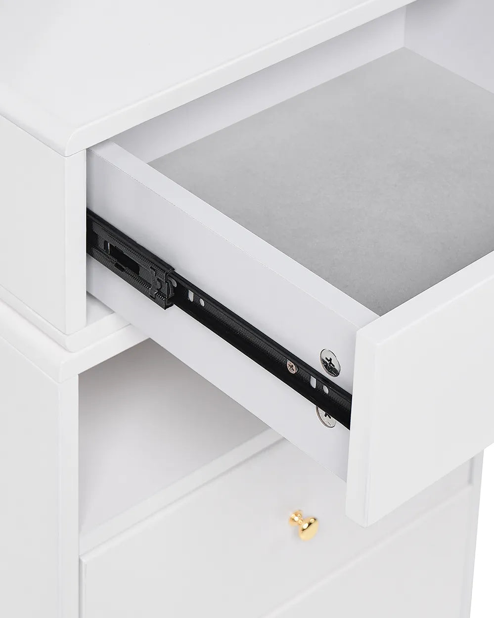 Dressing Table with Mirror and Stool LED White Leventhal