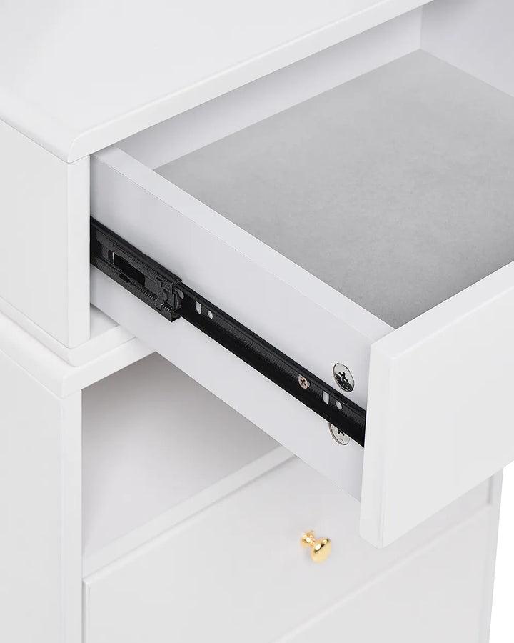 Dressing Table with Mirror and Stool LED White Leventhal