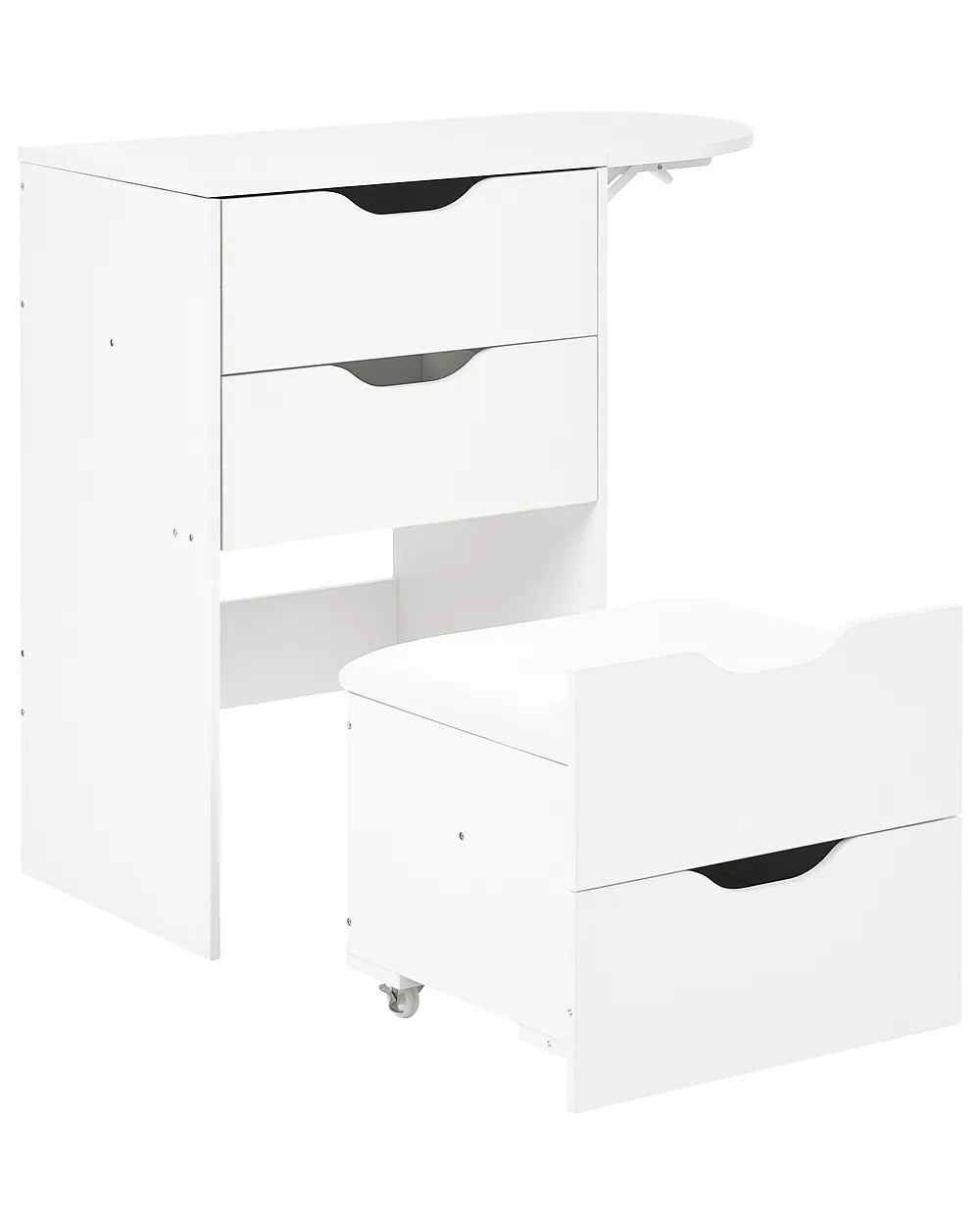 Dressing Table with Mirror and Stool White Linzy