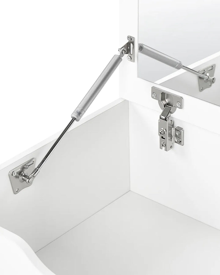 Dressing Table with Mirror and Stool White Linzy
