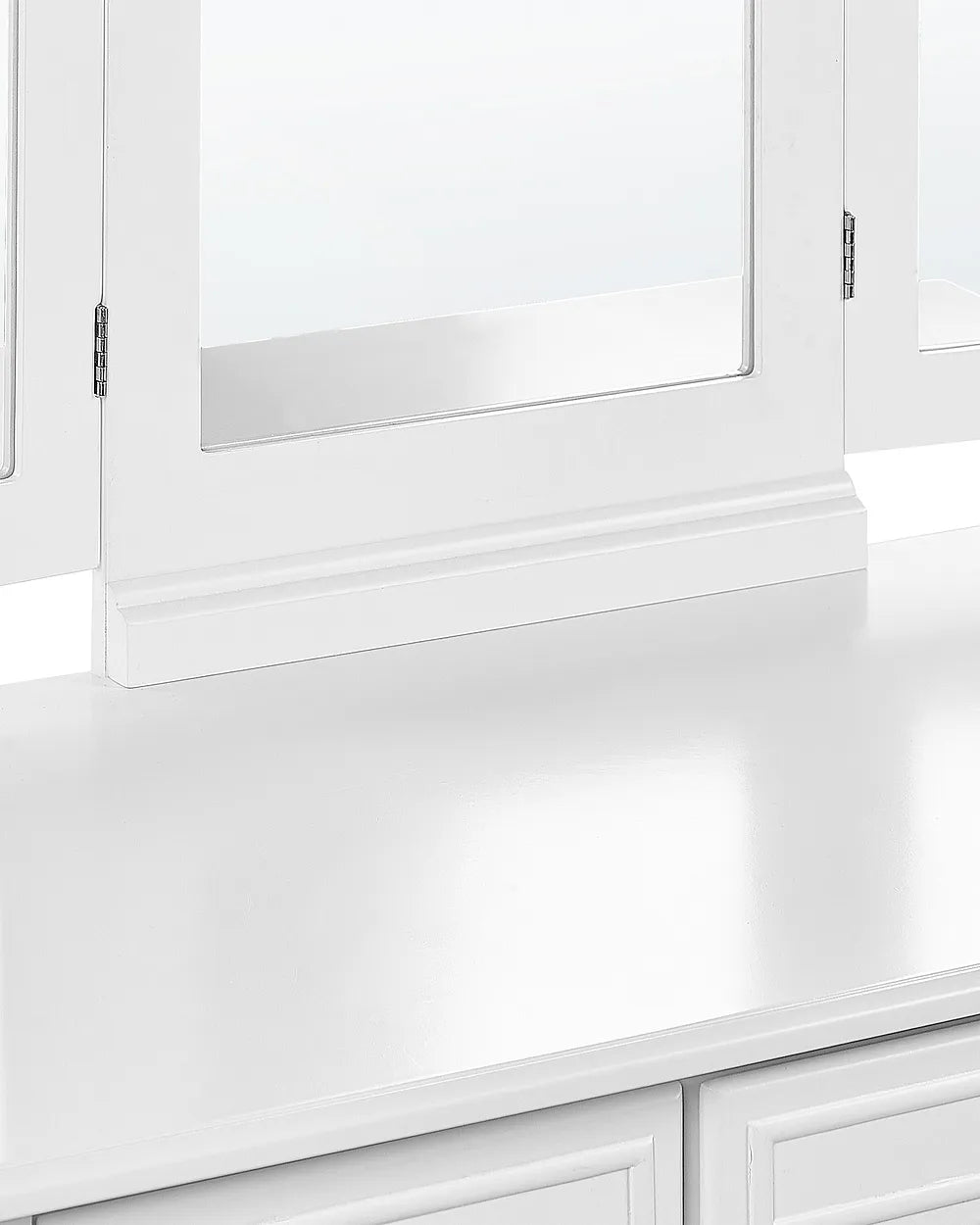 Dressing Table with Mirror and Stool White Reidy