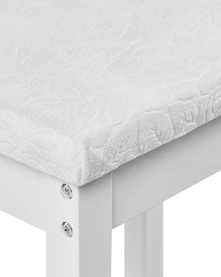 Dressing Table with Mirror and Stool White Reidy