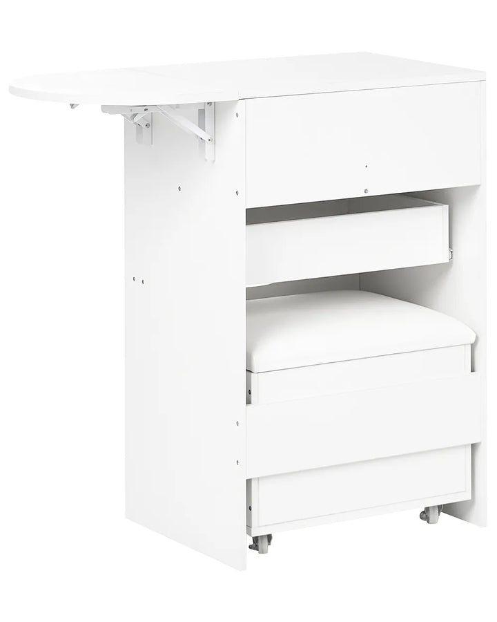 Dressing Table with Mirror and Stool White Linzy