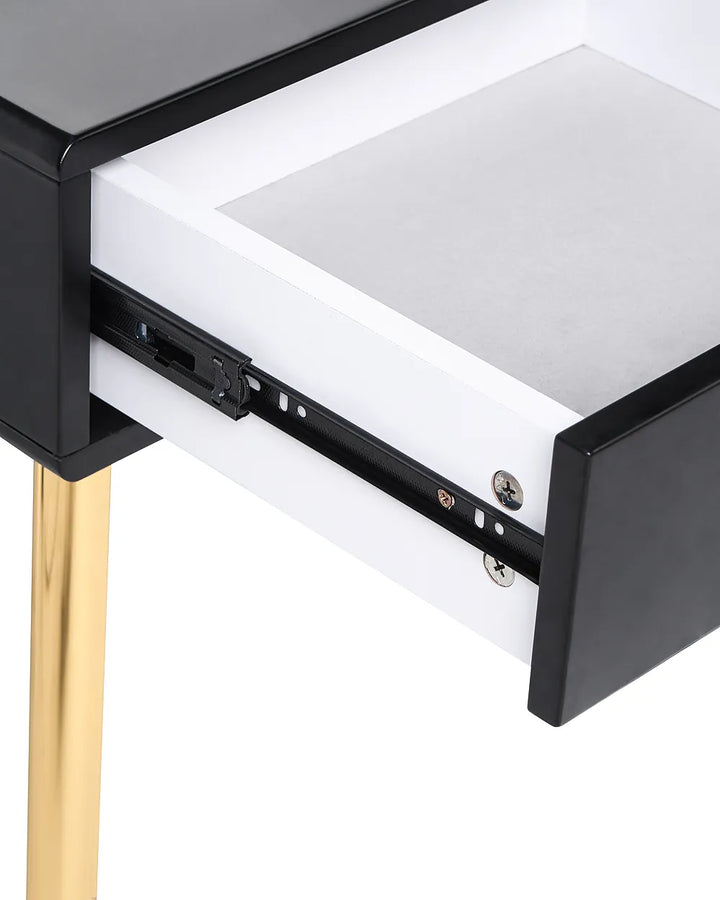 Dressing Table with Mirror and Stool LED Black Leventhal