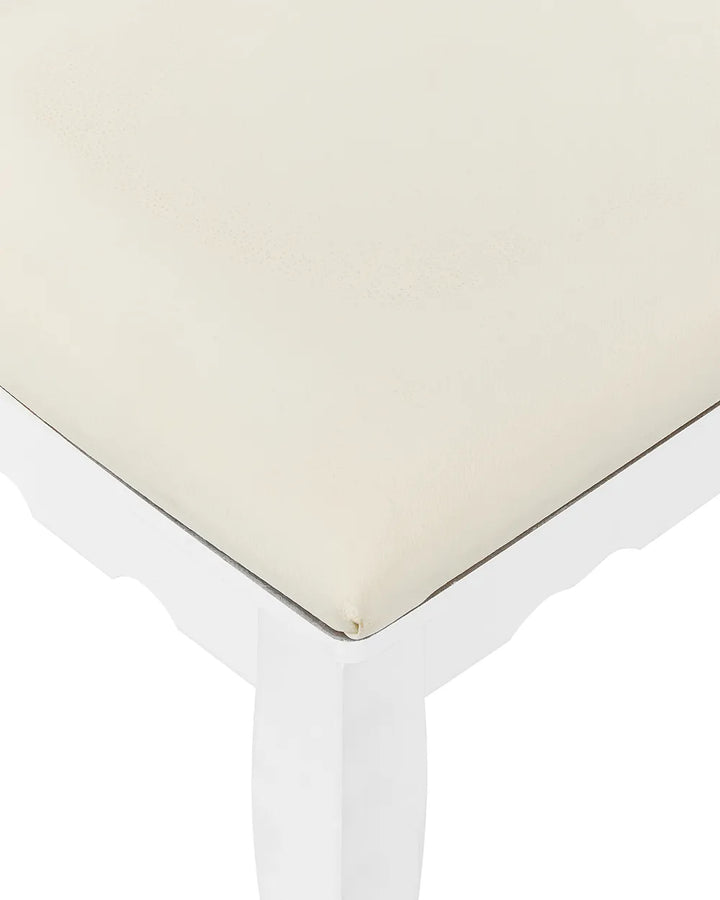 Dressing Table with Mirror and Stool White Arnelda