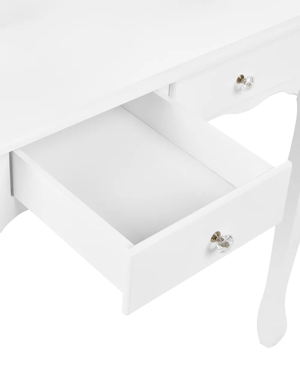 Dressing Table with Mirror and Stool White Arnelda