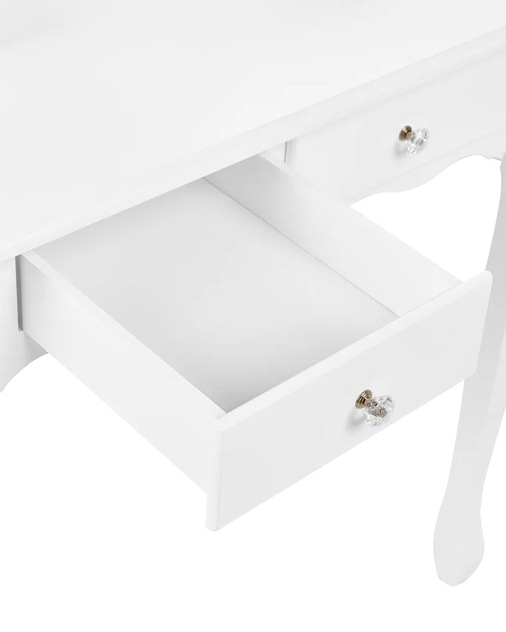 Dressing Table with Mirror and Stool White Arnelda