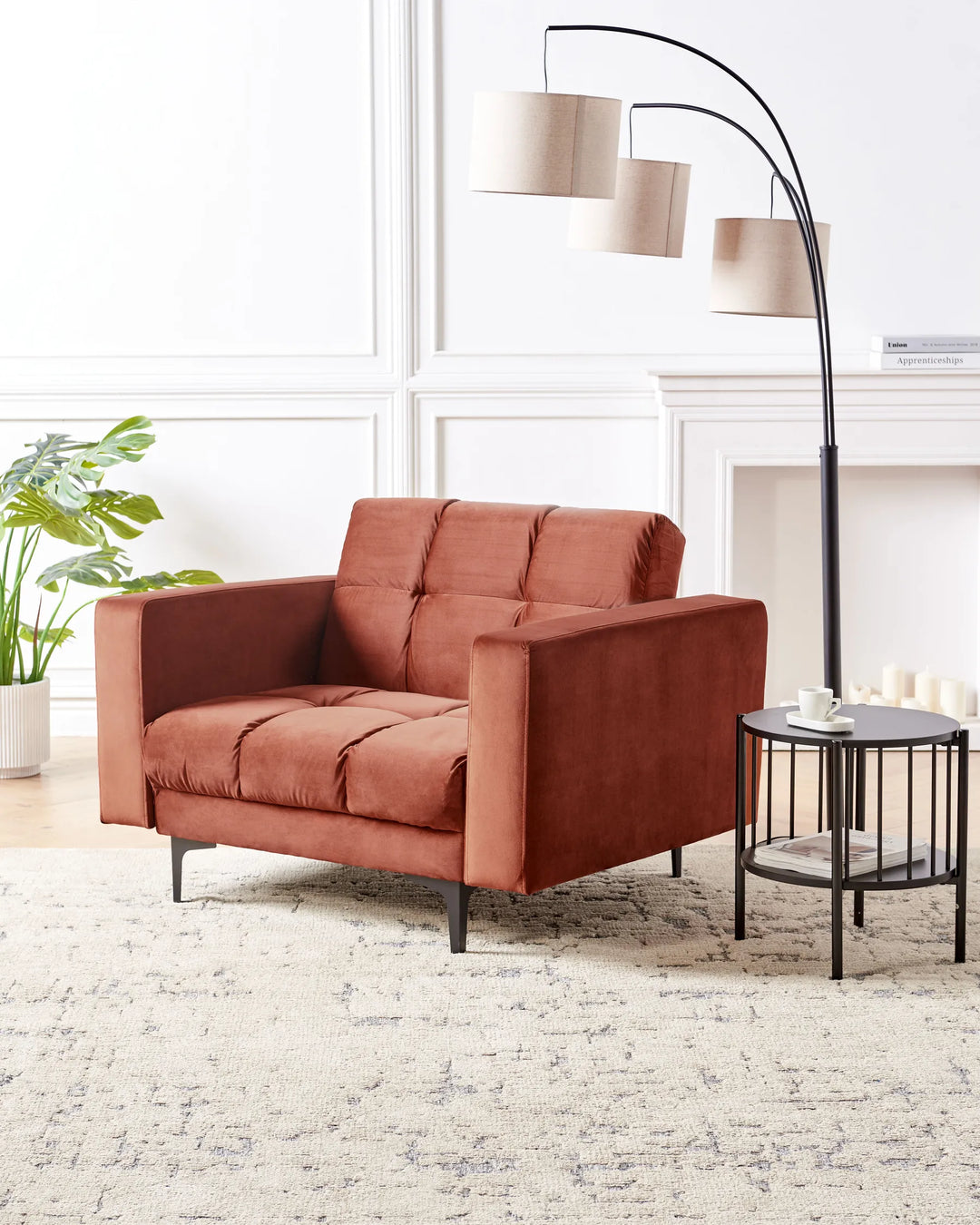 Armchair Velvet Light Red Jazouli