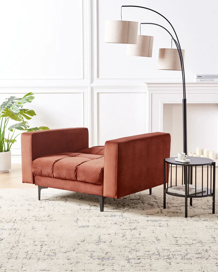 Armchair Velvet Light Red Jazouli