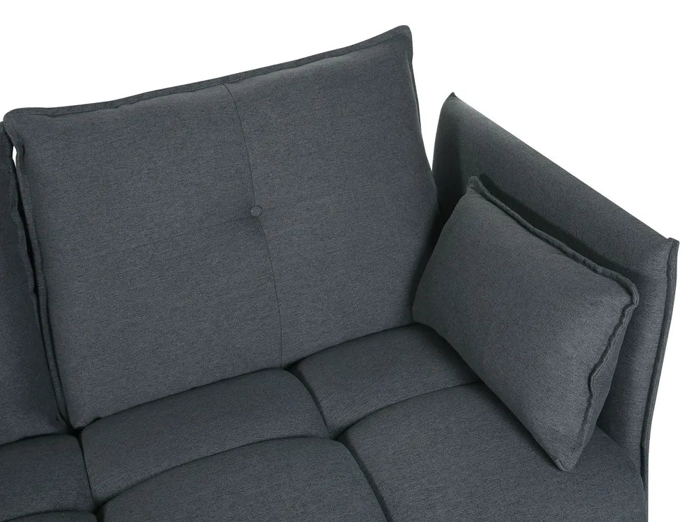Corner Sofa 4 Seater Fabric Graphite Grey Right Hand Aine