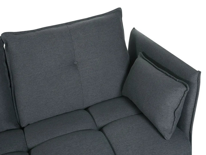 Corner Sofa 4 Seater Fabric Graphite Grey Right Hand Aine