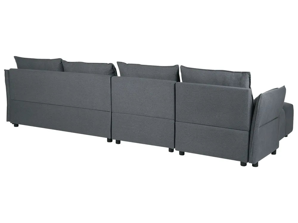 Corner Sofa 4 Seater Fabric Graphite Grey Right Hand Aine