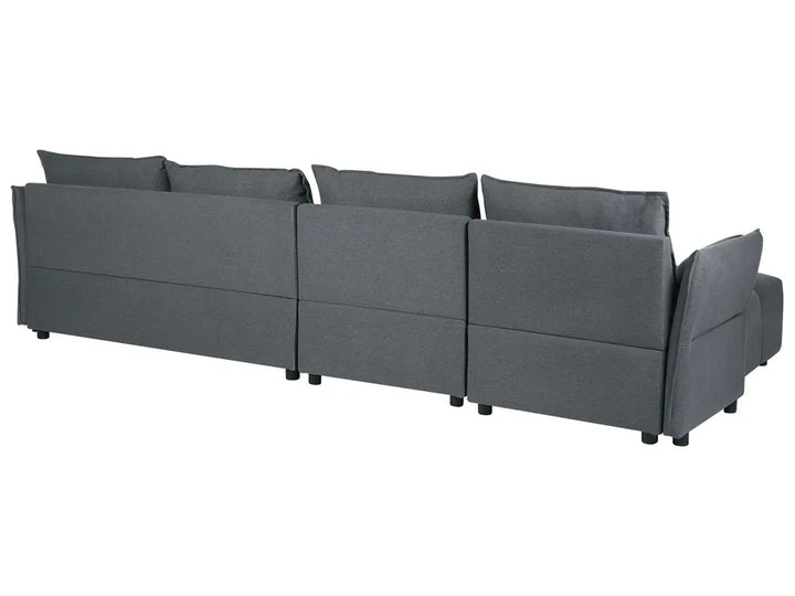 Corner Sofa 4 Seater Fabric Graphite Grey Right Hand Aine