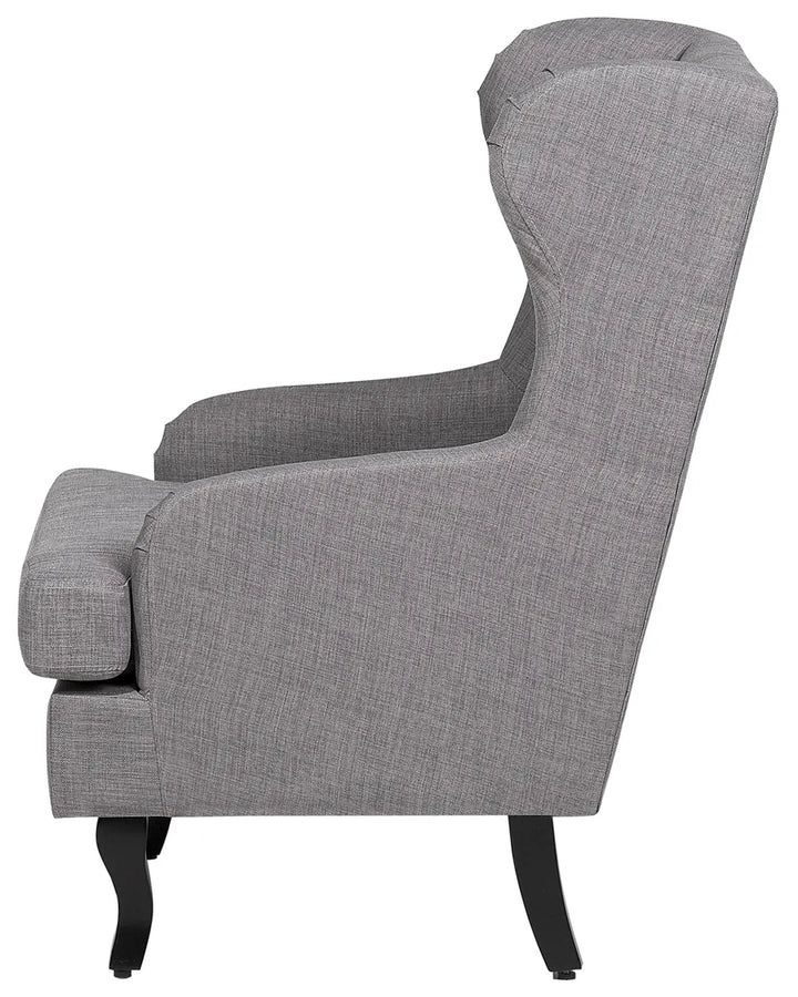 Wingback Chair Fabric Grey Calyn