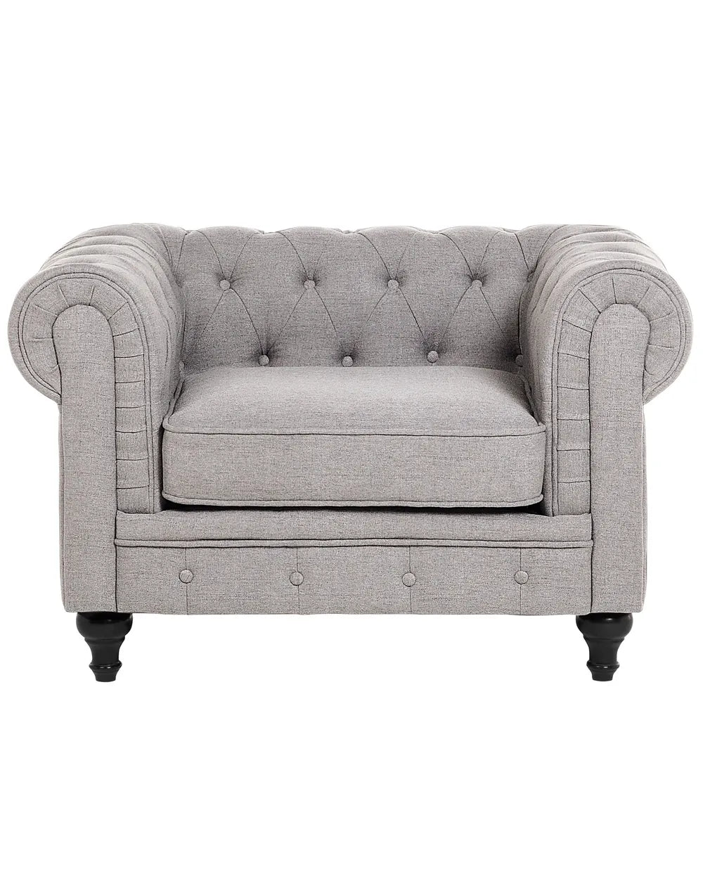 Armchair Fabric Light Grey Leno