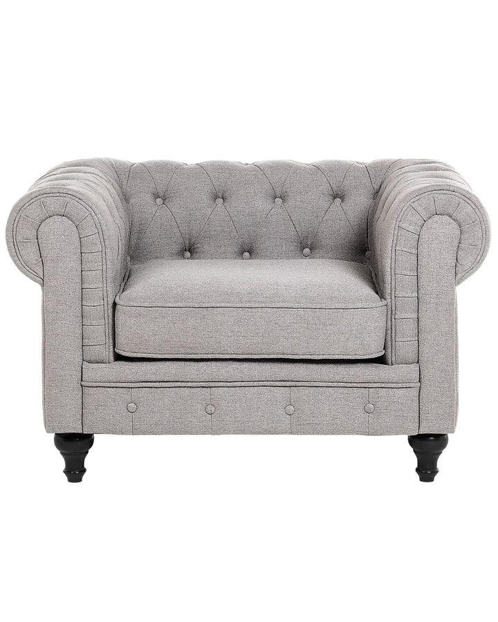 Armchair Fabric Light Grey Leno