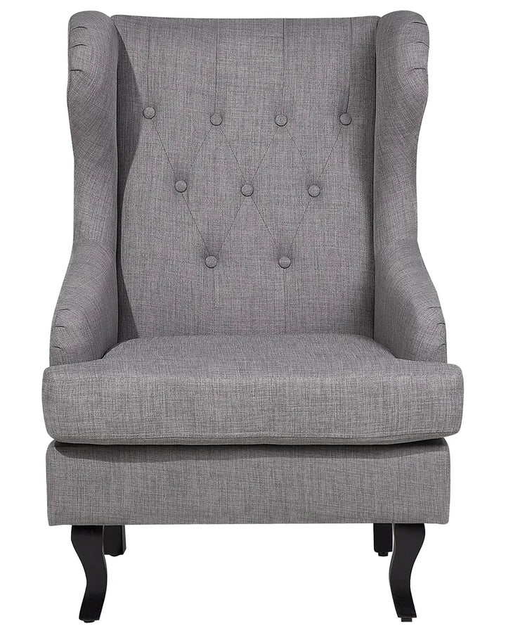 Wingback Chair Fabric Grey Calyn