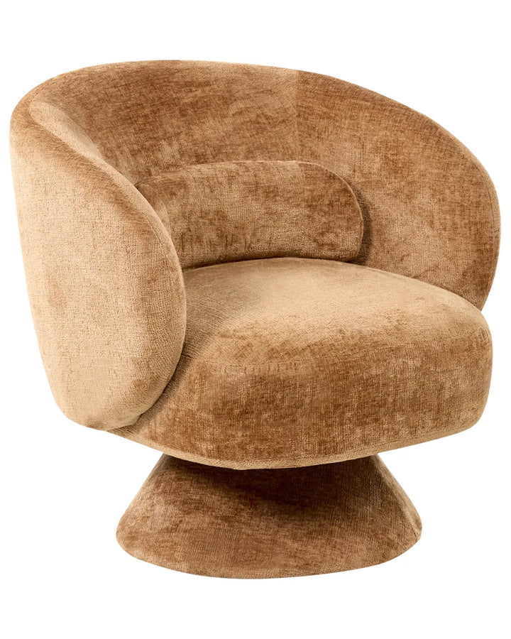 Brown textured armchair on a white background